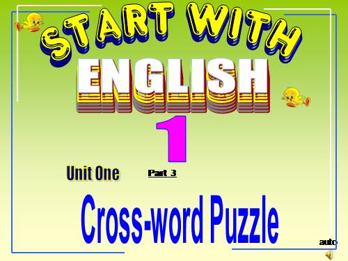START WITH ENGLISH 1 UNIT ONE CROSS-WORD PUZZLE