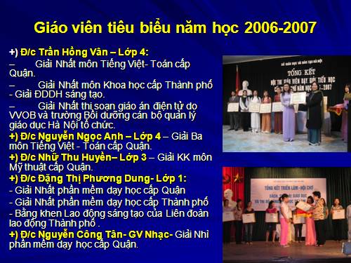 CÁC GƯƠNG MẶT TIÊU BIỂU