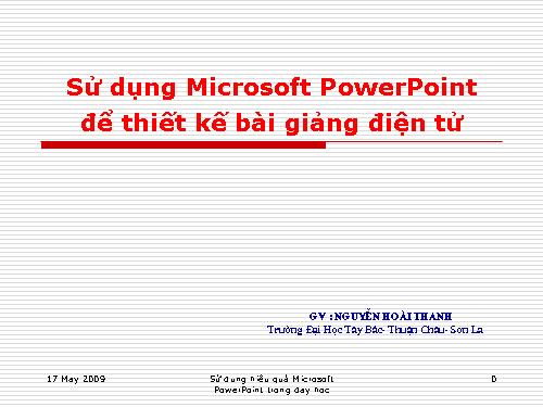 POWERPOINT TRONG DAY HOC