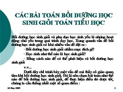 Chuyên đề bồi dưỡng HSG Toán