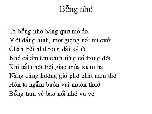 Bổng Nhớ