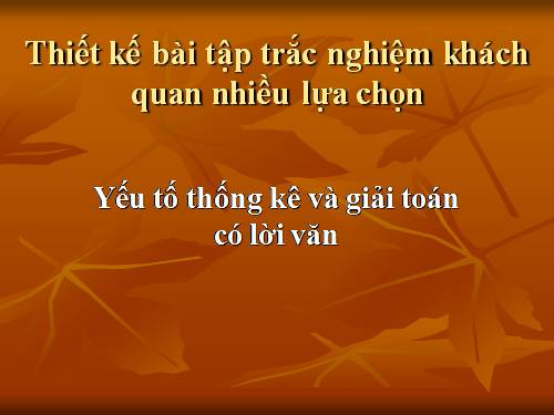 Yếu  tố thống kê trong toán tiểu học