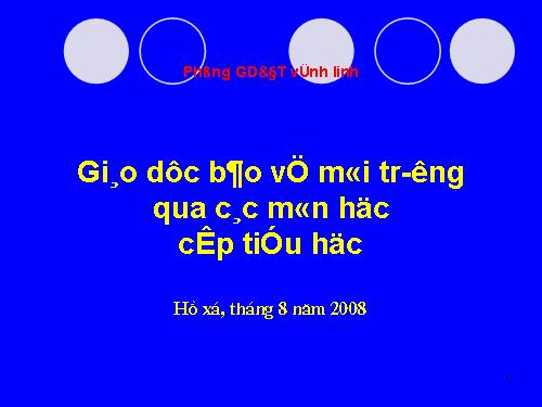 giáo dục môi trường trong môn đạo đức