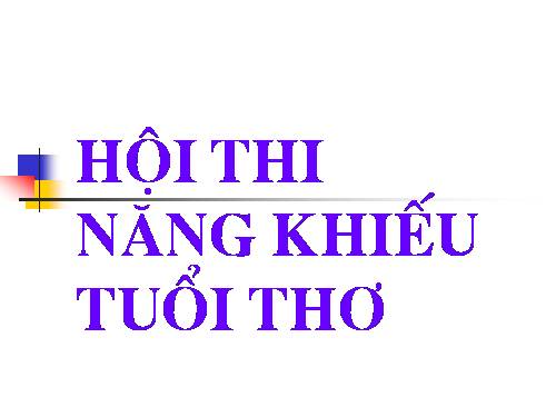 năng khiếu tuổi thơ