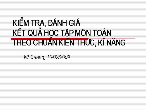 Chuyên đề kiến thức kỷ năng