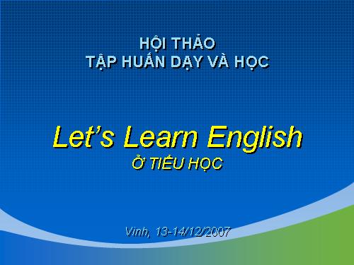 Hội thảo tiếng Anh Tiểu học