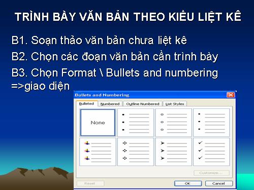 Bullets and Numbering
