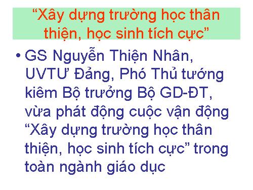 Chuyên đề "Xây dựng Trường học thân ...
