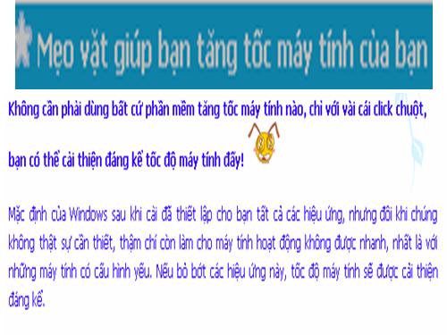 tang toc cho moi may tinh( KHONG ANH HUONG CHI HET!)