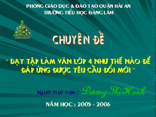 Chuyên đề Dạy TLV lớp 4