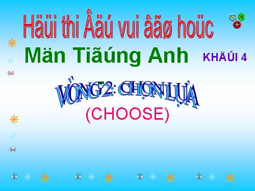 Đố vui để học lớp 4-Môn Tiếng Anh