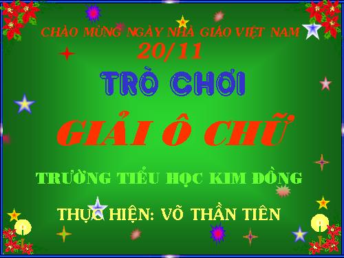 giải ô chữ Ngày Nhà giáo Việt Nam