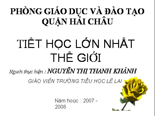 Tiết học lớn nhất thế giới