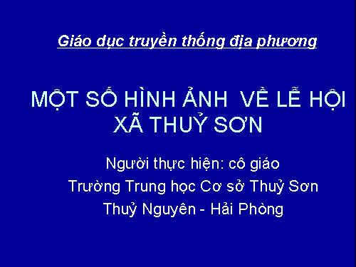 Lễ hội Thuỷ Sơn - Thuỷ Nguyên - HP