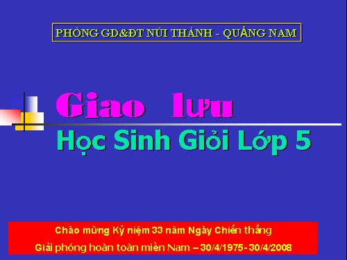 Giao lưu HSG tiểu học 0708