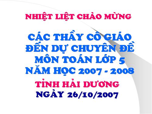 Chuyên đề toán 5