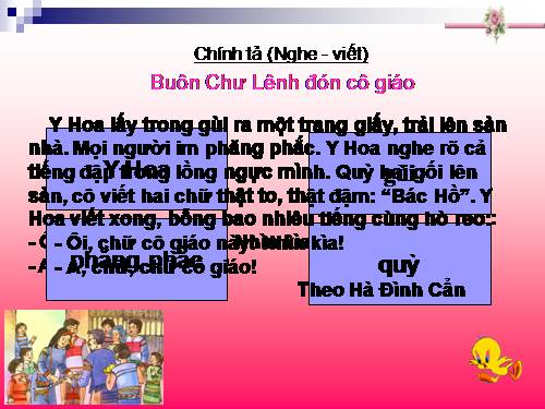 Tuần 15. Nghe-viết: Buôn Chư Lênh đón cô giáo