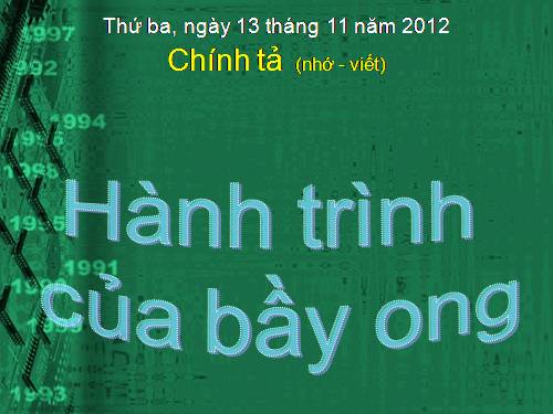 Tuần 13. Nghe-viết: Hành trình của bầy ong