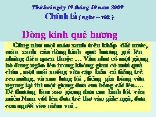 Tuần 7. Nghe-viết: Dòng kinh quê hương