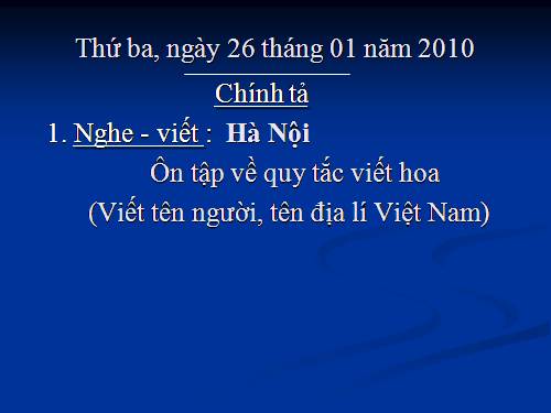 Tuần 22. Nghe-viết: Hà Nội