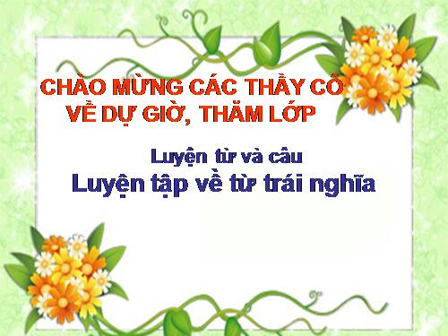 Tuần 4. Luyện tập về từ trái nghĩa