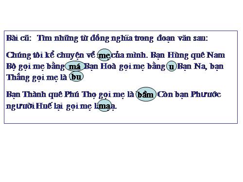 Tuần 1-2-3. Luyện tập về từ đồng nghĩa