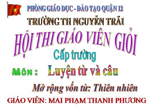 Tuần 8-9. MRVT: Thiên nhiên