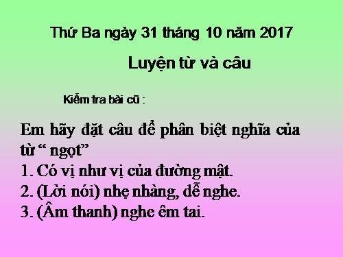 Tuần 8-9. MRVT: Thiên nhiên