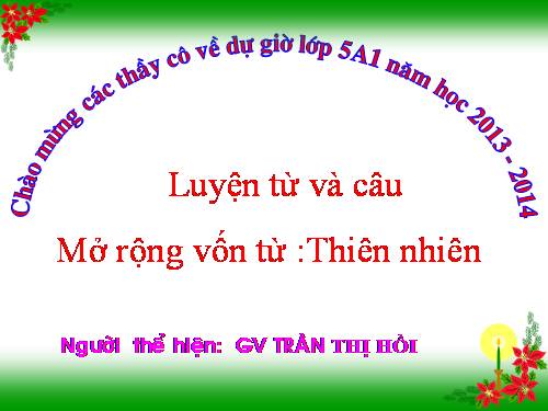 Tuần 8-9. MRVT: Thiên nhiên