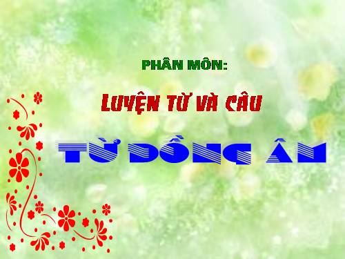 Tuần 5. Từ đồng âm