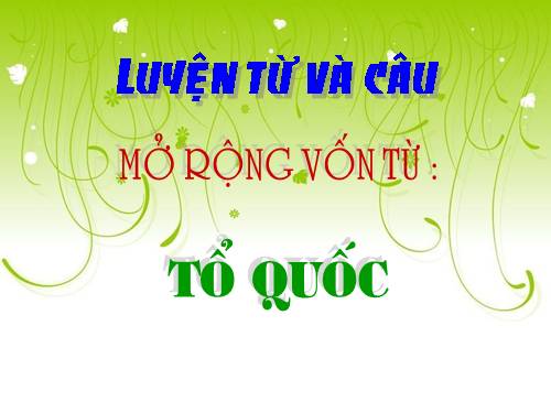 Tuần 2. MRVT: Tổ quốc