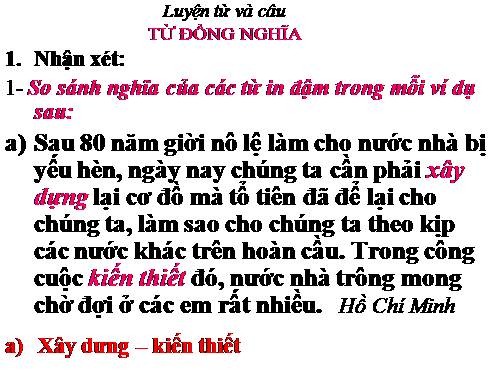 Tuần 1. Từ đồng nghĩa