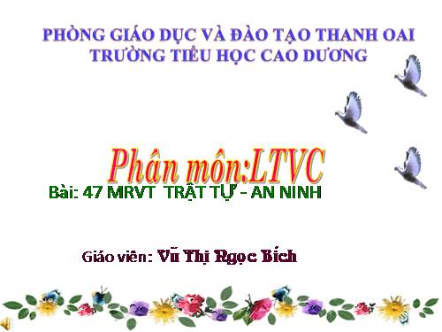 Tuần 23-24. MRVT: Trật tự - An ninh