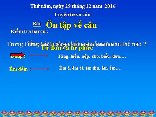 Tuần 17. Ôn tập về câu