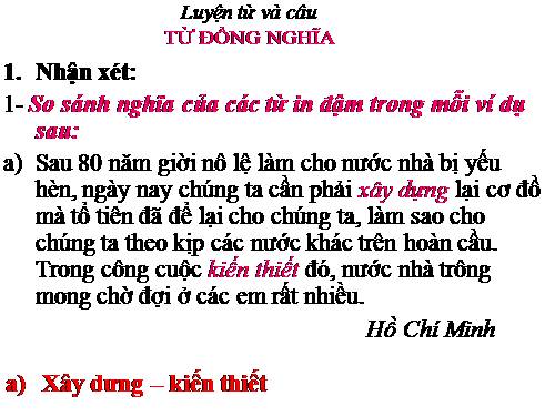 Tuần 1. Từ đồng nghĩa