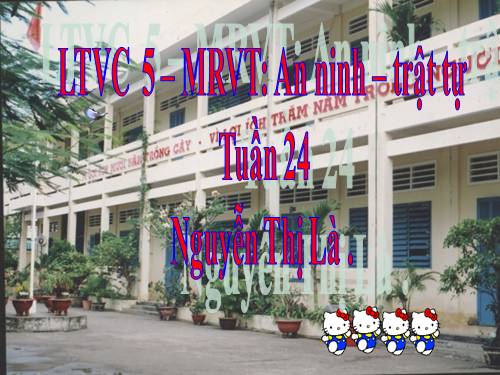 Tuần 23-24. MRVT: Trật tự - An ninh