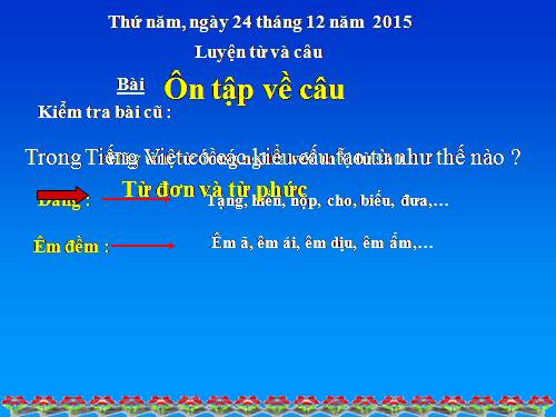 Tuần 17. Ôn tập về câu