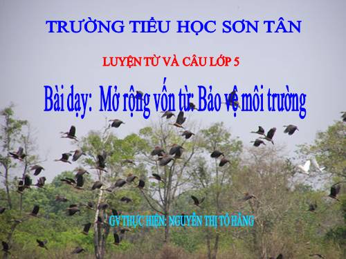 Tuần 12-13. MRVT: Bảo vệ môi trường