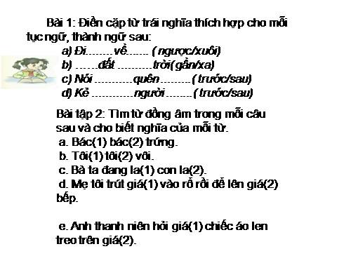 Tuần 6. Dùng từ đồng âm để chơi chữ