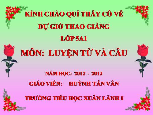 Tuần 8-9. MRVT: Thiên nhiên