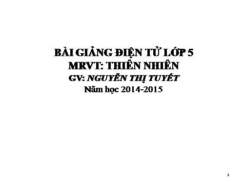 Tuần 8-9. MRVT: Thiên nhiên