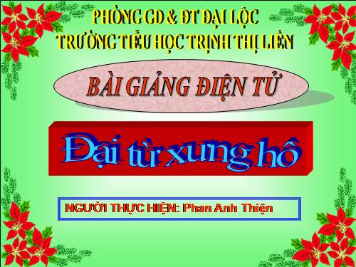 Tuần 11. Đại từ xưng hô