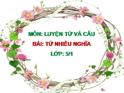 Tuần 7. Từ nhiều nghĩa