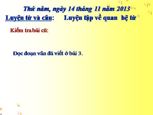 Tuần 12-13. Luyện tập về quan hệ từ