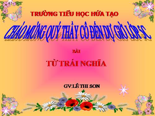 Tuần 4. Từ trái nghĩa