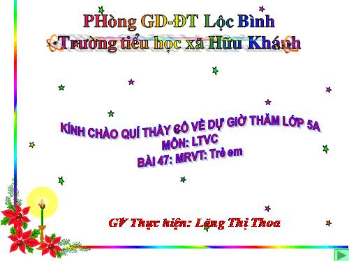 Tuần 33. MRVT: Trẻ em