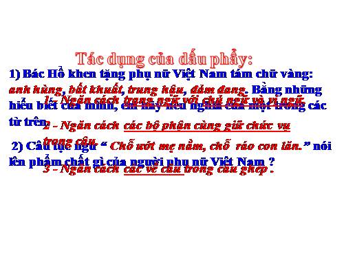 Tuần 30-31-32. Ôn tập về dấu câu (Dấu phẩy)