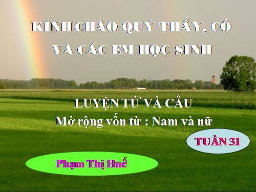 Tuần 30. MRVT: Nam và nữ