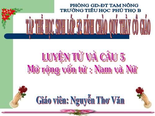 Tuần 30. MRVT: Nam và nữ