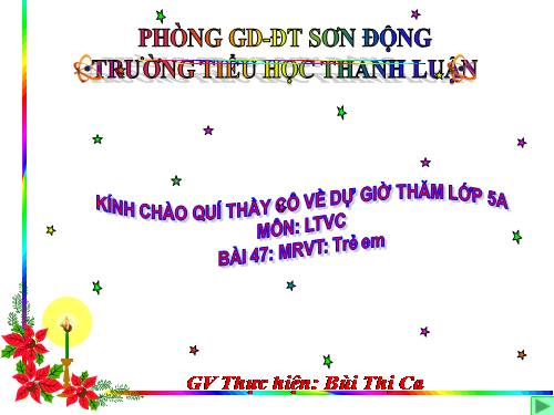 Tuần 33. MRVT: Trẻ em